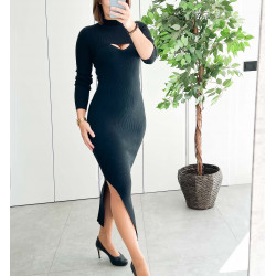 Vestido suéter punto negro