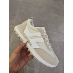 Zapatilla Blanca y Beige
