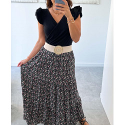 Falda Negra Flores