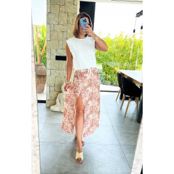 Falda flores naranja